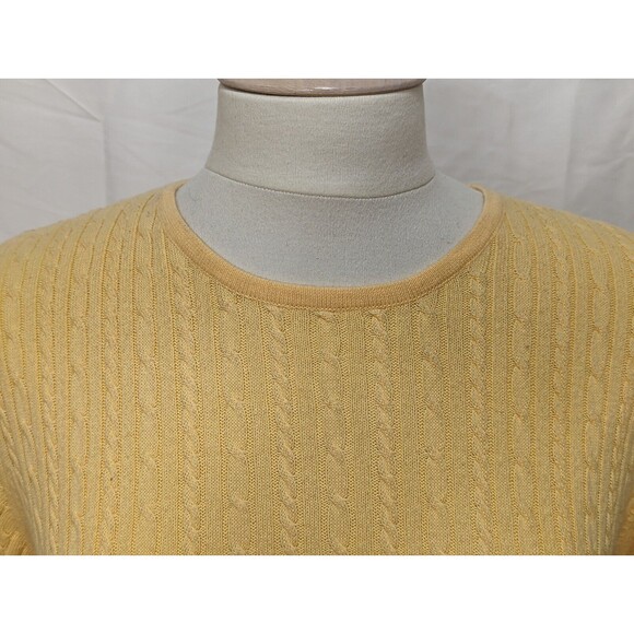 Vintage Pendleton Women's Yellow Short Sleeve Cable Knit Sweater Japan SZ Large - Picture 2 of 8